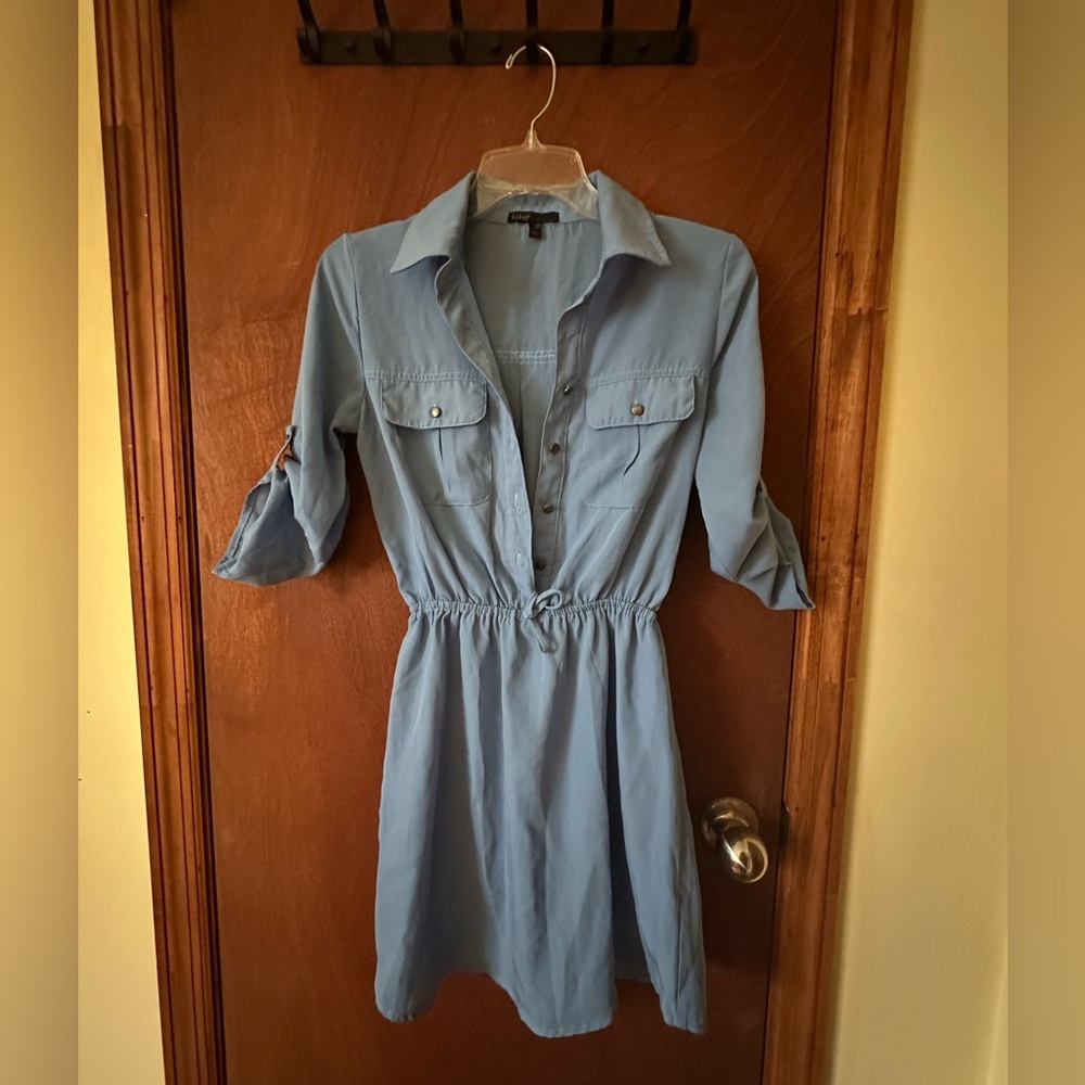 BeBop Sky Blue Shirt Dress